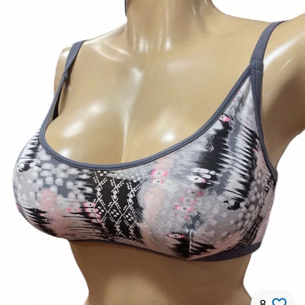 Victoria’s Secret sexy Strappy back cotton unlined bralette bra gray multicolor